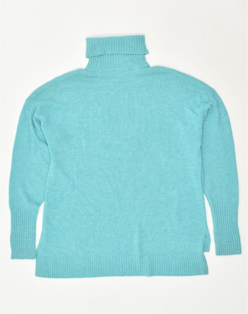 J. CREW Womens Roll Neck Jumper Sweater UK 14 Medium Turquoise Wool | Vintage J. Crew | Thrift | Second-Hand J. Crew | Used Clothing | Messina Hembry 