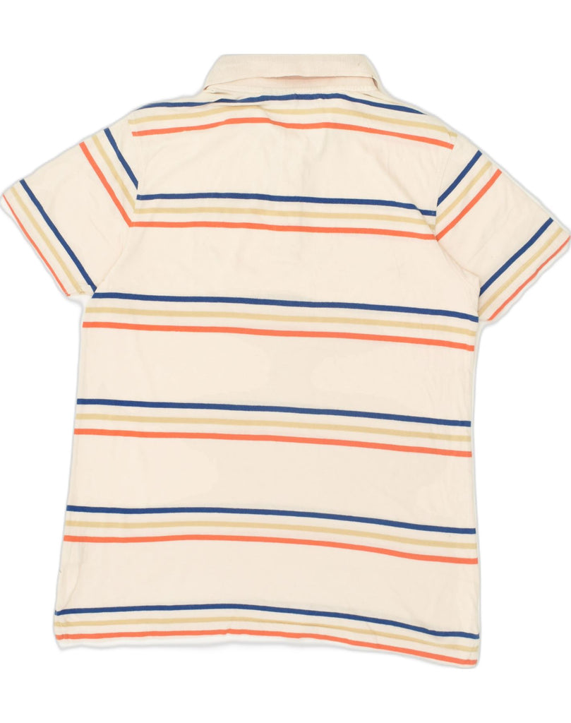 QUIKSILVER Mens Polo Shirt Small Off White Striped Cotton | Vintage Quiksilver | Thrift | Second-Hand Quiksilver | Used Clothing | Messina Hembry 