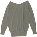 Reiss Womens Off Shoulder Jumper UK 14 Medium Green Viscose