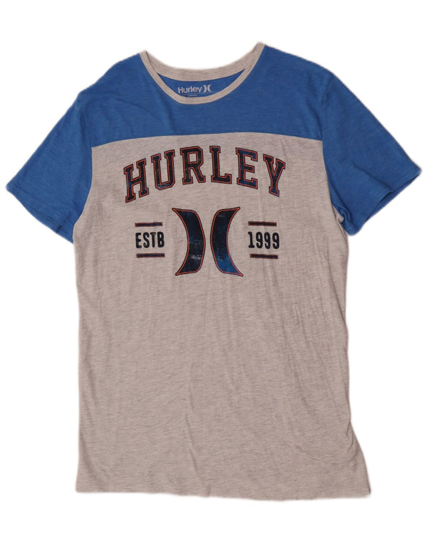 Hurley Boys Premium Fit Graphic T-Shirt Top 14-15 Years Grey Colourblock
