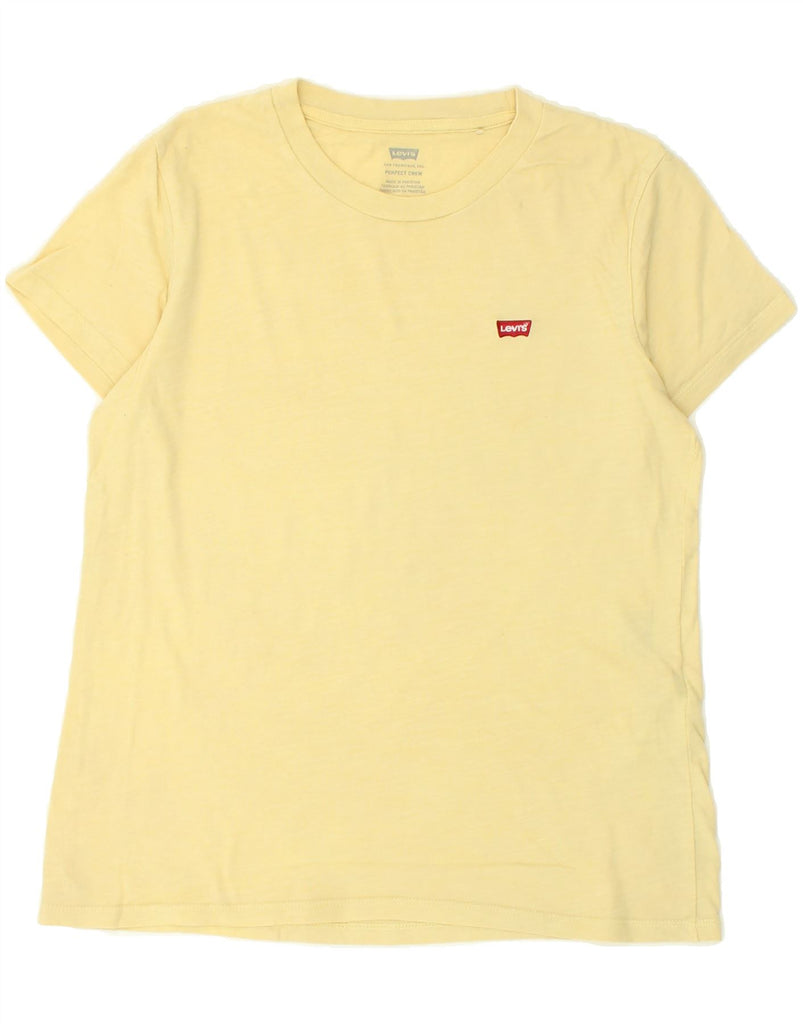LEVI'S Womens Perfect Crew T-Shirt Top UK 10 Small Yellow Cotton | Vintage Levi's | Thrift | Second-Hand Levi's | Used Clothing | Messina Hembry 