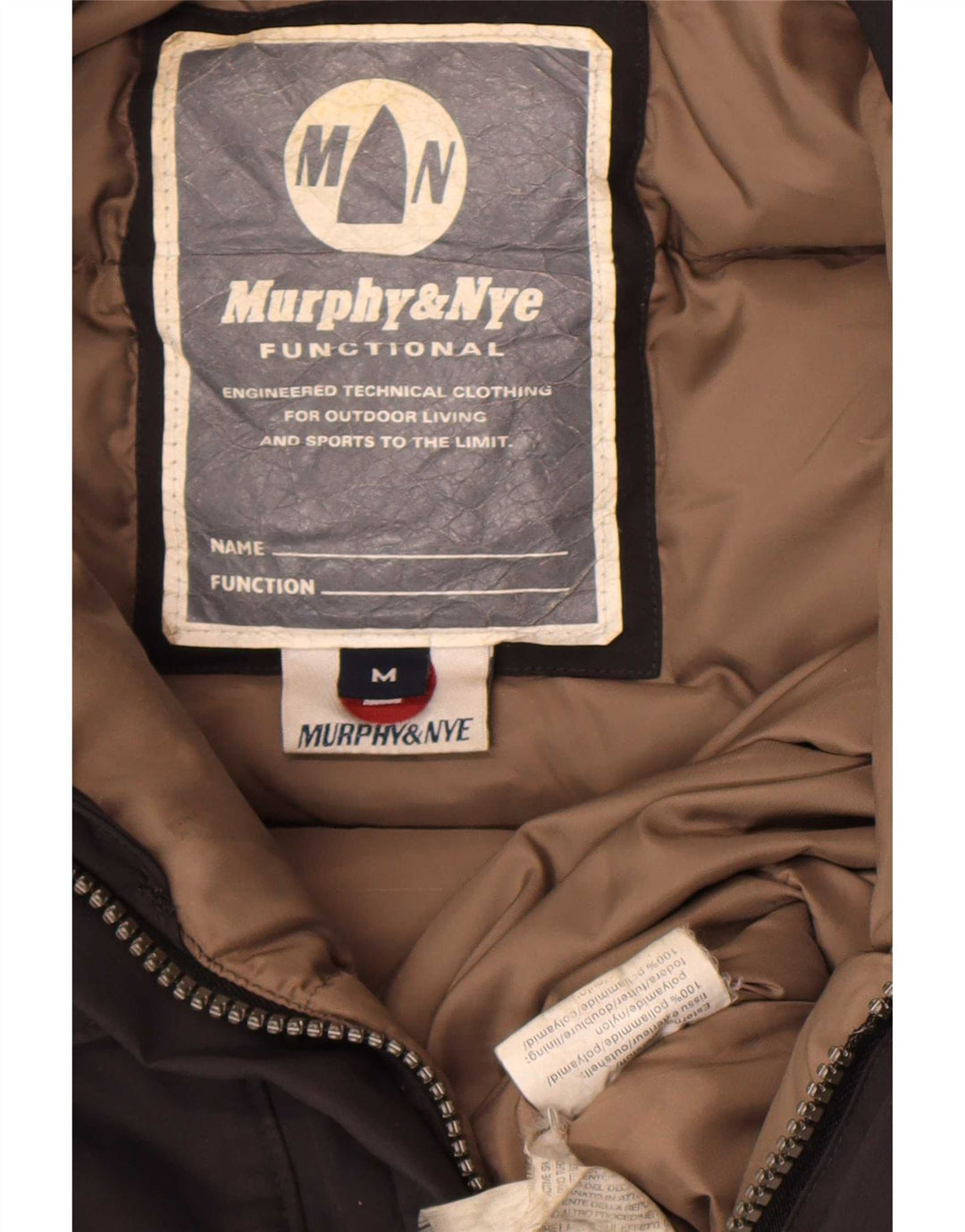 Murphy & Nye Mens Hooded Padded Jacket UK 38 Medium Black