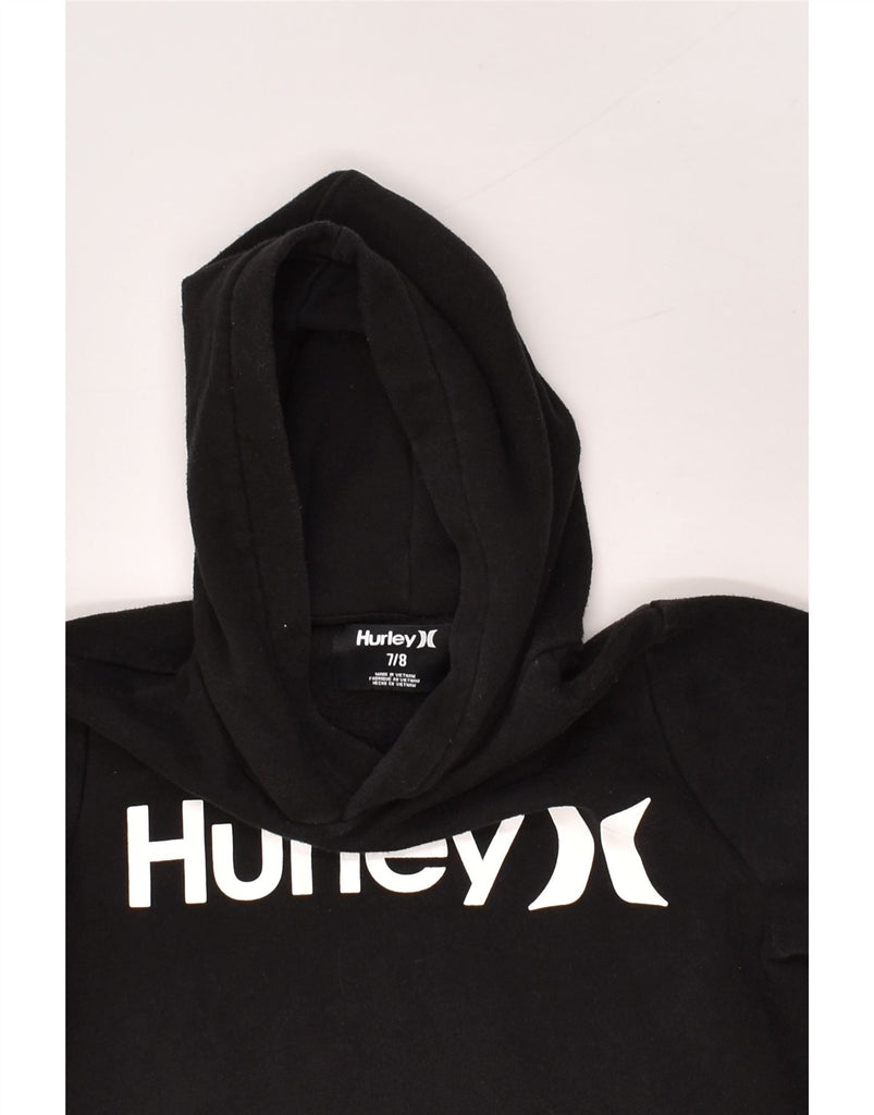 HURLEY Boys Graphic Hoodie Jumper 7-8 Years Black Cotton | Vintage Hurley | Thrift | Second-Hand Hurley | Used Clothing | Messina Hembry 