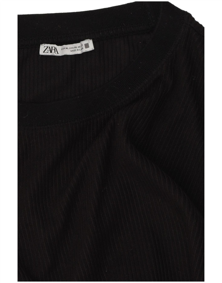 Zara Womens Top Long Sleeve UK 18 XL Black