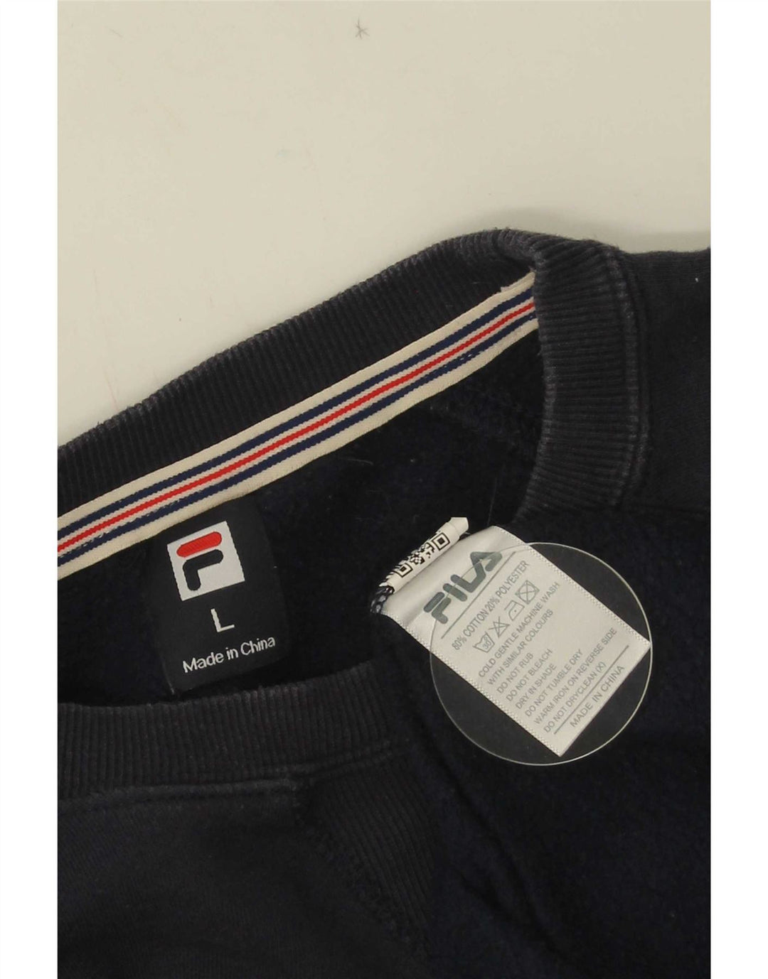 Fila Womens Sweatshirt Jumper UK 16 Large Navy Blue Cotton