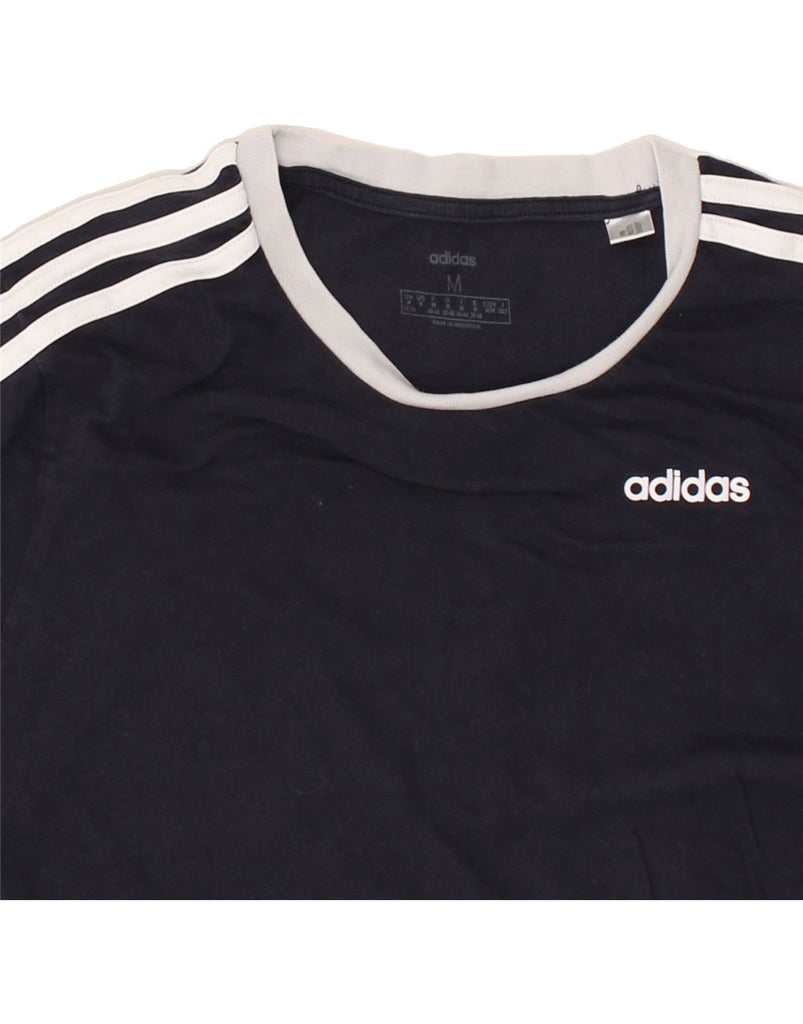 ADIDAS Womens T-Shirt Top UK 12/14 Medium Navy Blue Cotton | Vintage Adidas | Thrift | Second-Hand Adidas | Used Clothing | Messina Hembry 