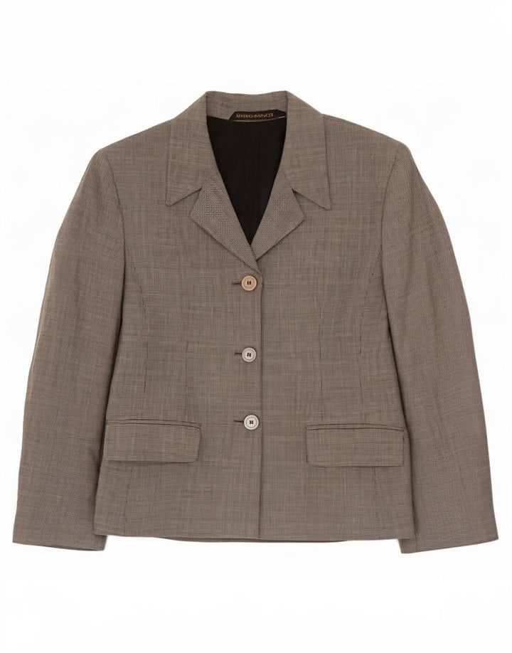 Marks & Spencer Womens 3 Button Blazer Jacket UK 16 Large Grey Houndstooth