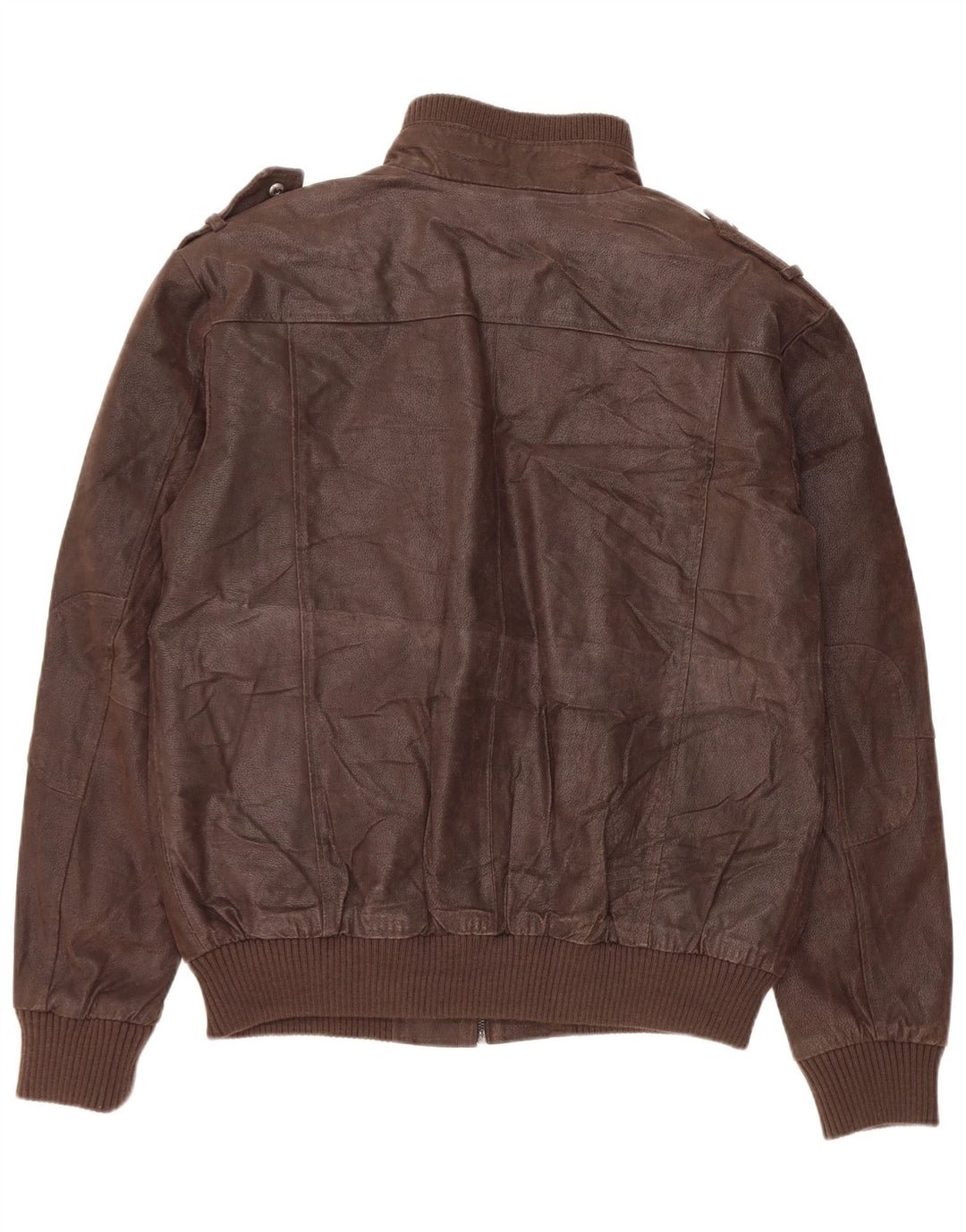 Bata and More Mens Military Leather Jacket IT 54 2XL Brown