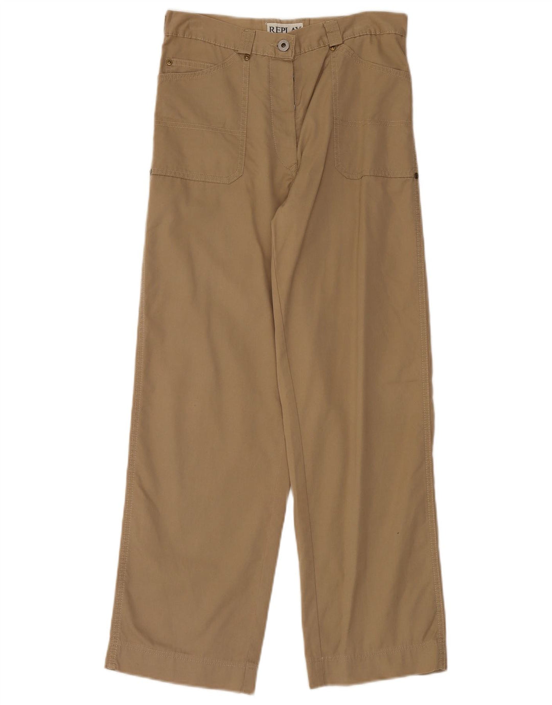 REPLAY Womens Straight Cargo Trousers W27 L30 Beige Cotton
