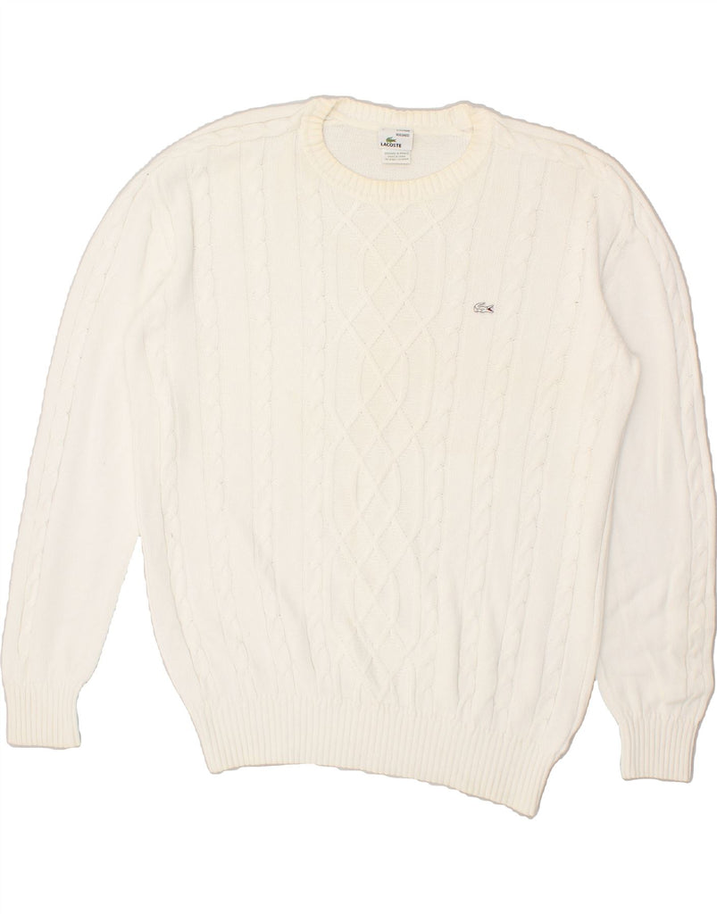 LACOSTE Mens Crew Neck Jumper Sweater Size 7 2XL White Cotton | Vintage Lacoste | Thrift | Second-Hand Lacoste | Used Clothing | Messina Hembry 