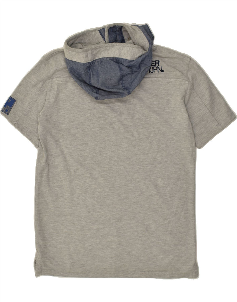 SUPERDRY Mens Hooded T-Shirt Top Medium Grey Colourblock Cotton | Vintage Superdry | Thrift | Second-Hand Superdry | Used Clothing | Messina Hembry 