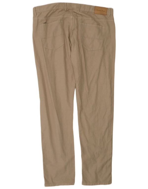 Massimo Dutti Mens Straight Casual Trousers EU 50 2XL W40 L34 Beige