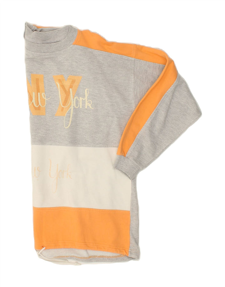 VINTAGE Womens New York Graphic Sweatshirt Jumper UK 14 Medium Grey Vintage Vintage and Second-Hand Vintage from Messina Hembry 