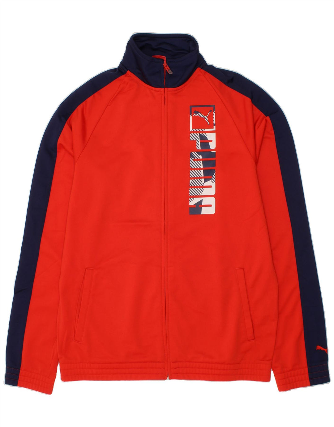 PUMA Boys Graphic Tracksuit Top Jacket 15-16 Years  Red Colourblock Vintage Puma and Second-Hand Puma from Messina Hembry 