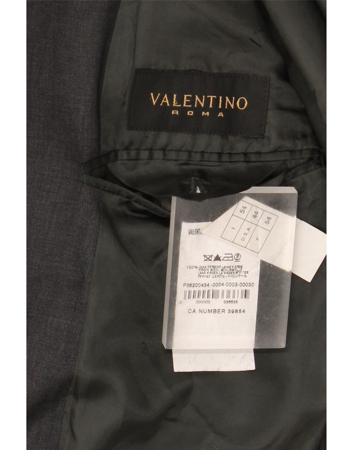 Valentino Mens 3 Button Blazer Jacket IT 54 2XL Grey New Wool