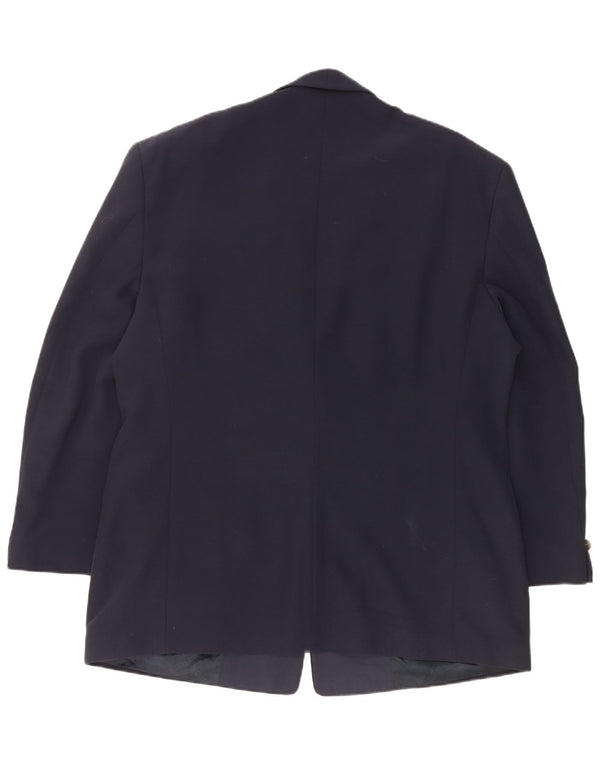 Carlo Pignatelli Mens 2 Button Blazer Jacket IT 58 4XL Navy Blue Wool