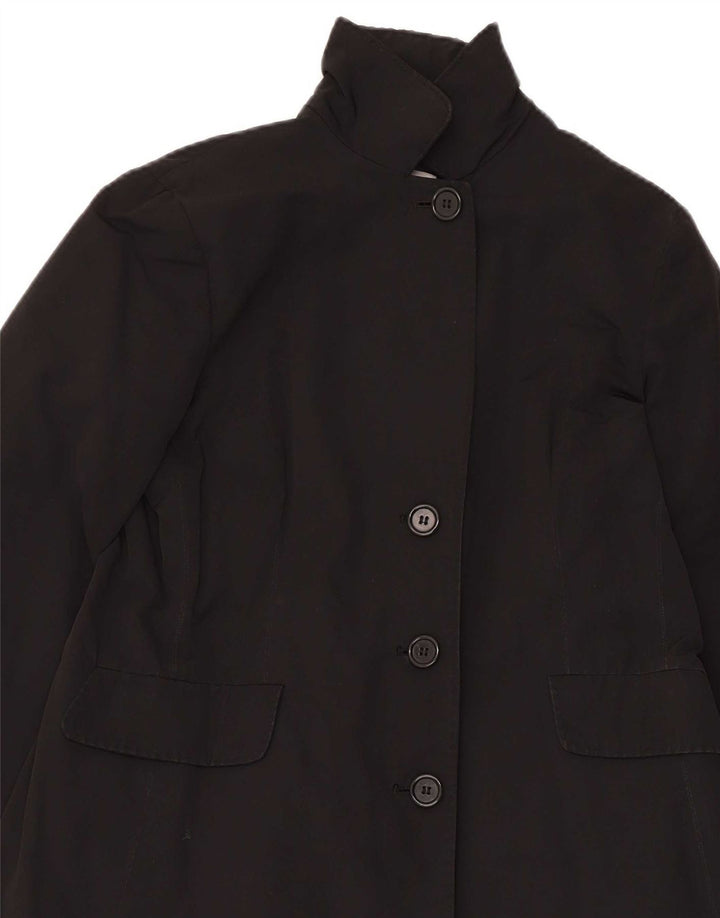 Aspesi Womens Overcoat UK 18 XL Black Cotton