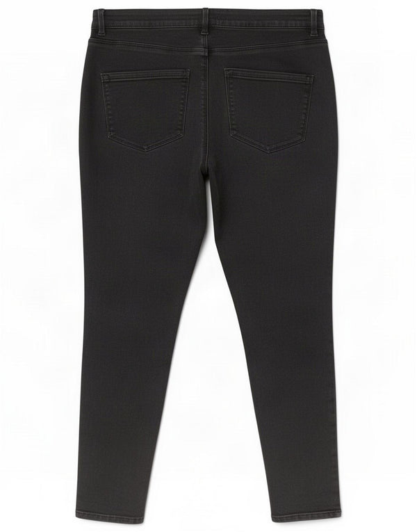 M&Co Womens High Waist Skinny Jeans UK 16 Large W34 L27 Black Cotton