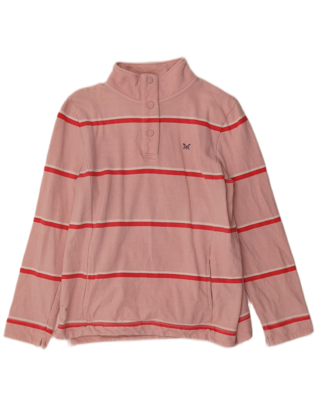 Crew Clothing Womens Sweatshirt Jumper UK 12 Medium Pink Striped