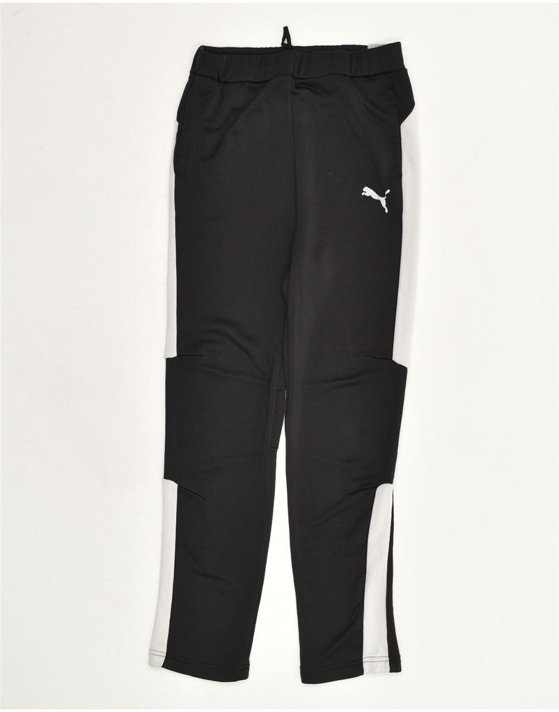 PUMA Boys Tracksuit Trousers 13-14 Years Black Colourblock Polyester | Vintage Puma | Thrift | Second-Hand Puma | Used Clothing | Messina Hembry 