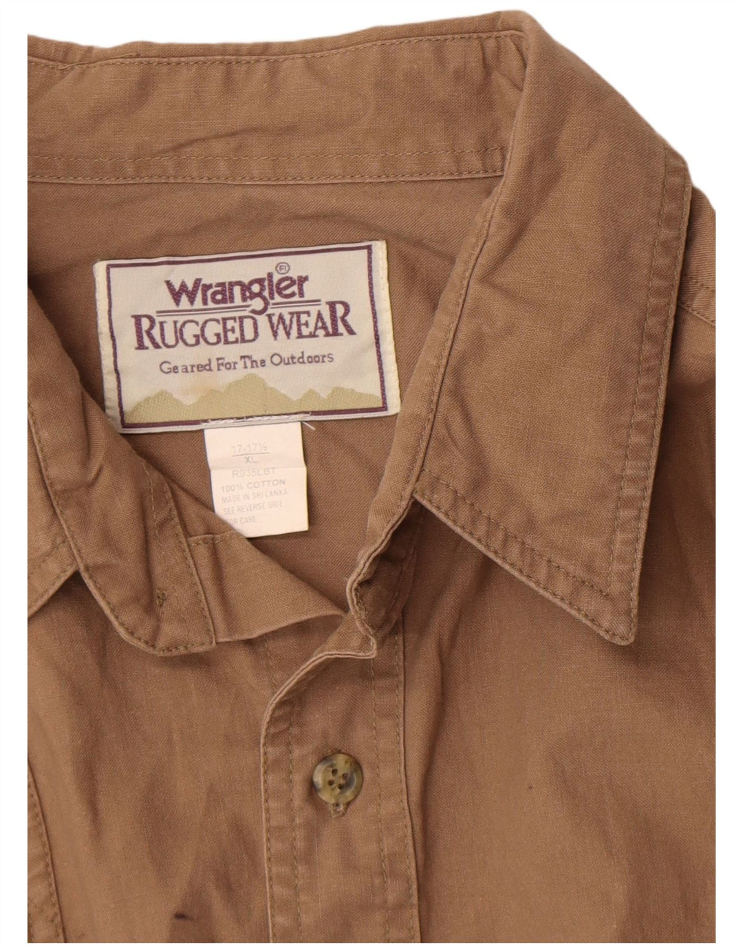 Wrangler Mens Shirt XL Brown Cotton