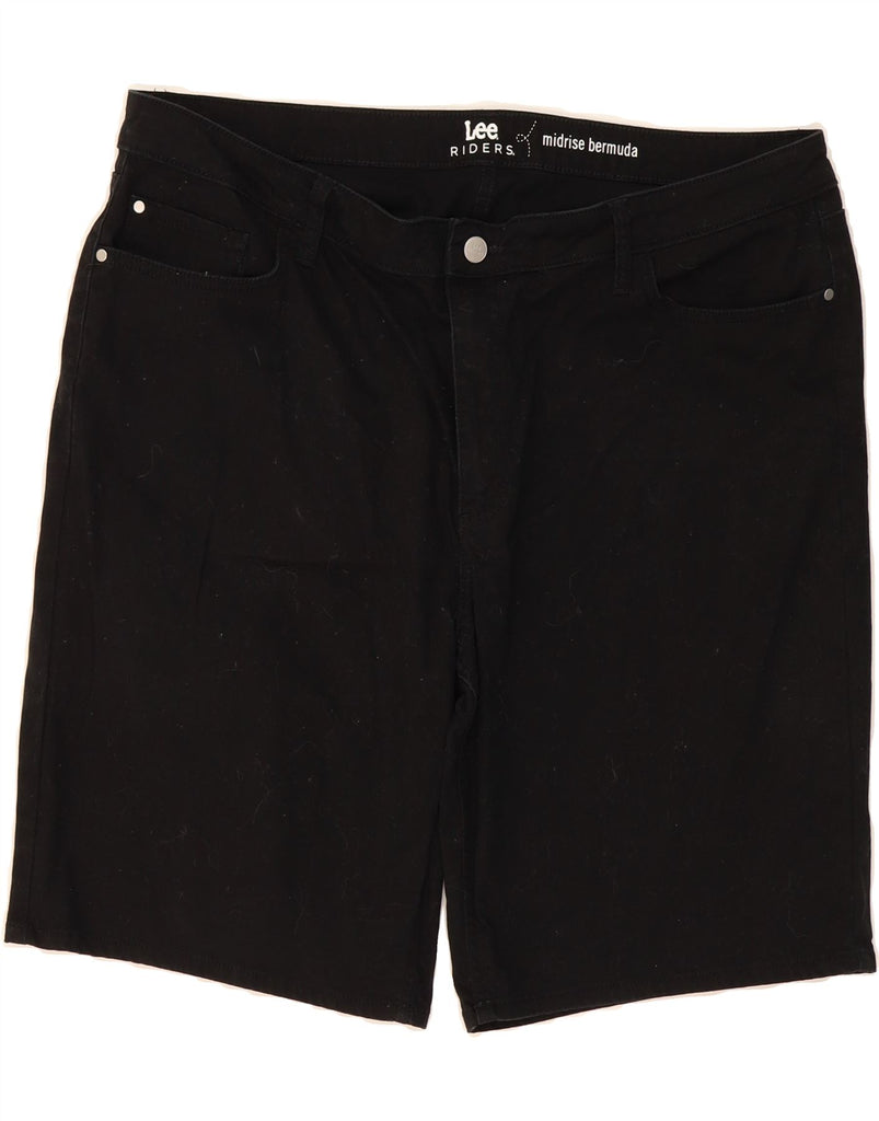 LEE Womens Riders Mid Rise Bermuda Shorts US 20 3XL W40  Black Cotton Vintage Lee and Second-Hand Lee from Messina Hembry 