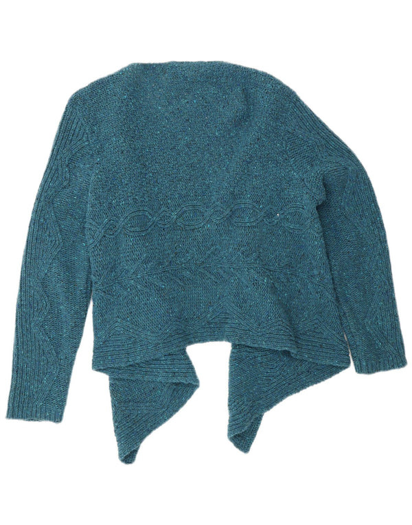 Blarney Woolen Mills Womens Asymmetric Cardigan Sweater UK 14 Large Blue