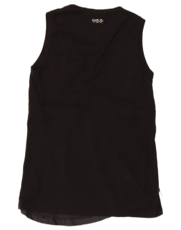 Womens Sleeveless Blouse Top IT 44 Medium Black Viscose