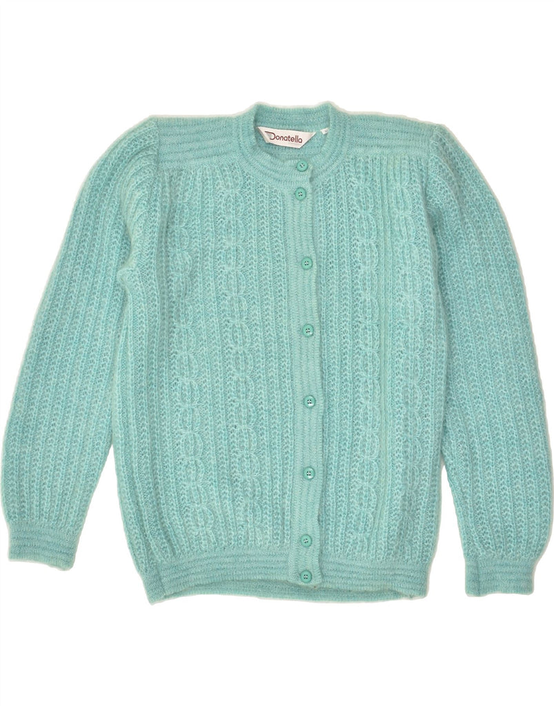 DONATELLA Womens Cardigan Sweater UK 14 Medium Turquoise | Vintage Donatella | Thrift | Second-Hand Donatella | Used Clothing | Messina Hembry 