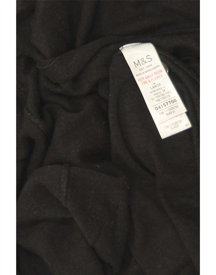 Marks & Spencer Womens Short Sleeve Open Cardigan Top UK 16 Large Black