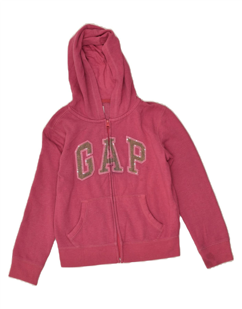 GAP Girls Graphic Zip Hoodie Sweater 9-10 Years Large Pink Cotton | Vintage Gap | Thrift | Second-Hand Gap | Used Clothing | Messina Hembry 