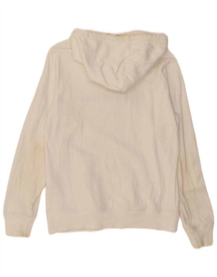 CALVIN KLEIN JEANS Mens Graphic Hoodie Jumper Medium White Cotton
