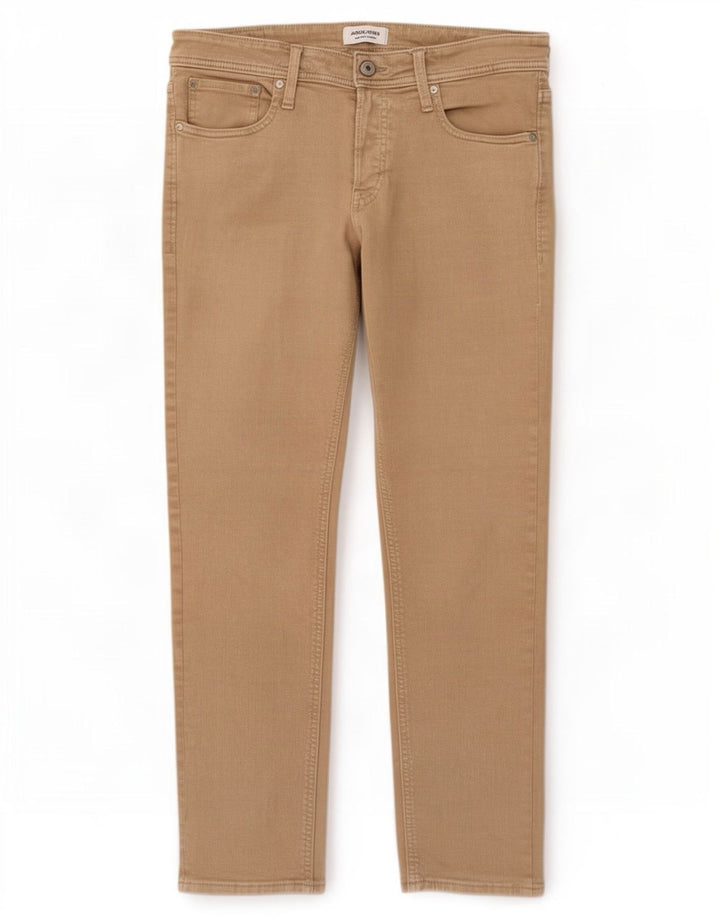 Jack & Jones Mens Slim Jeans W34 L32 Beige Cotton