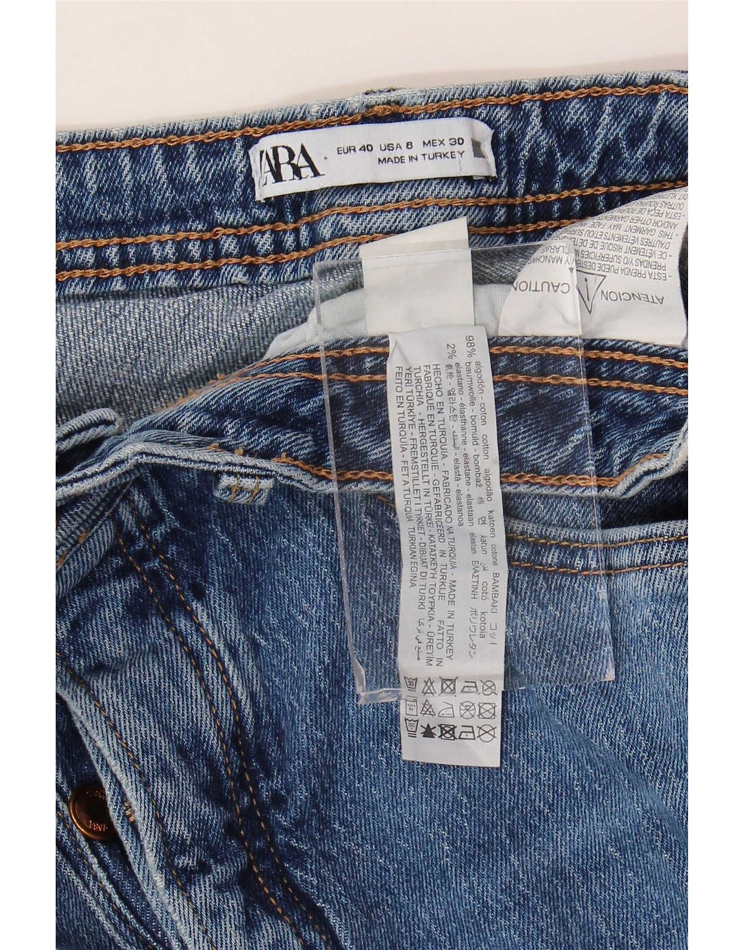 Zara Womens Straight Jeans EU 40 Medium W30 L32 Blue Cotton