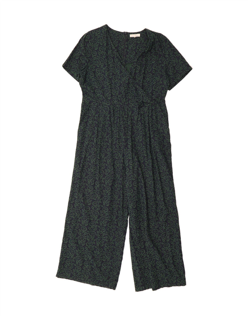 SEASALT CORNWALL Womens Jumpsuit UK 18 XL   Navy Blue Floral Cotton Vintage Seasalt Cornwall and Second-Hand Seasalt Cornwall from Messina Hembry 