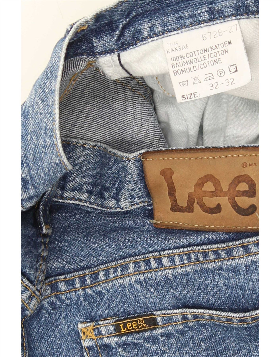 Lee Mens Kansas Straight Jeans W32 L32 Blue Cotton