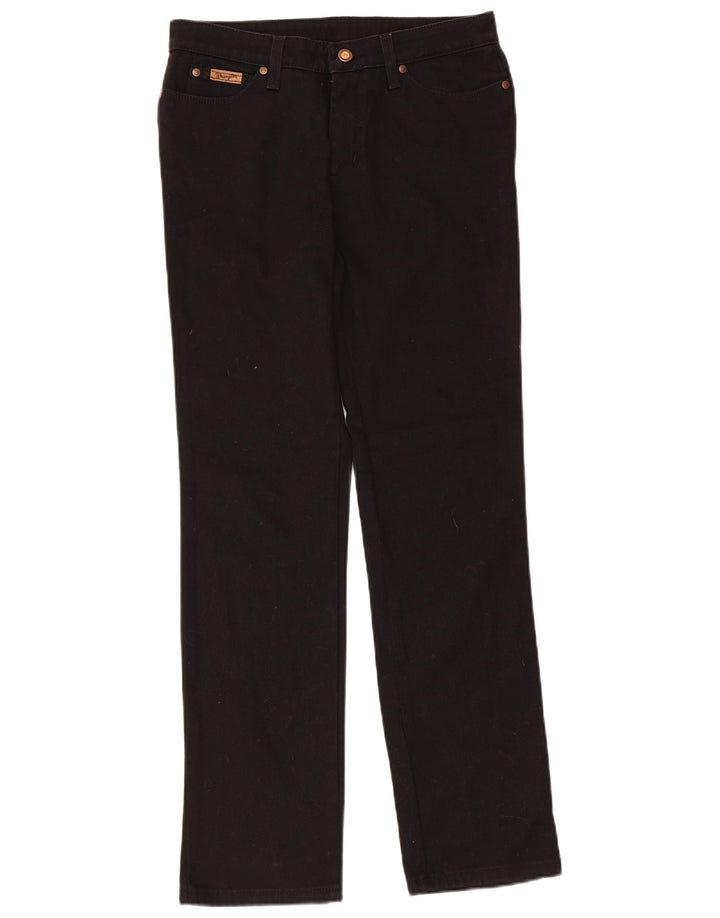 WRANGLER Mens Straight Jeans W30 L31 Black Cotton