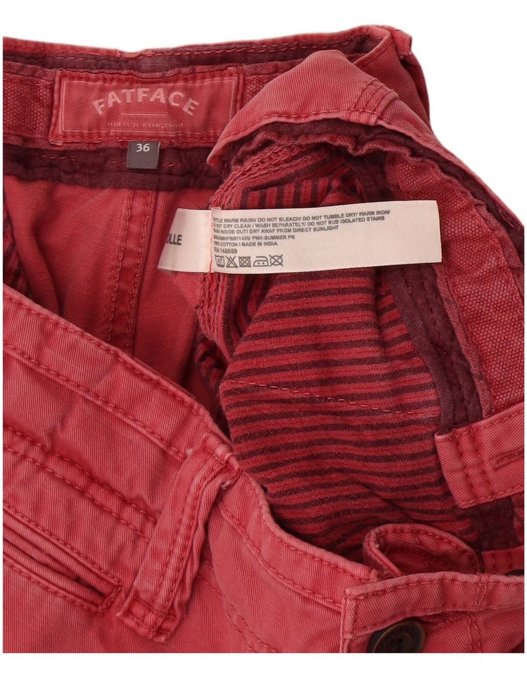 Fat Face Mens Chino Shorts W36 Large  Red Cotton