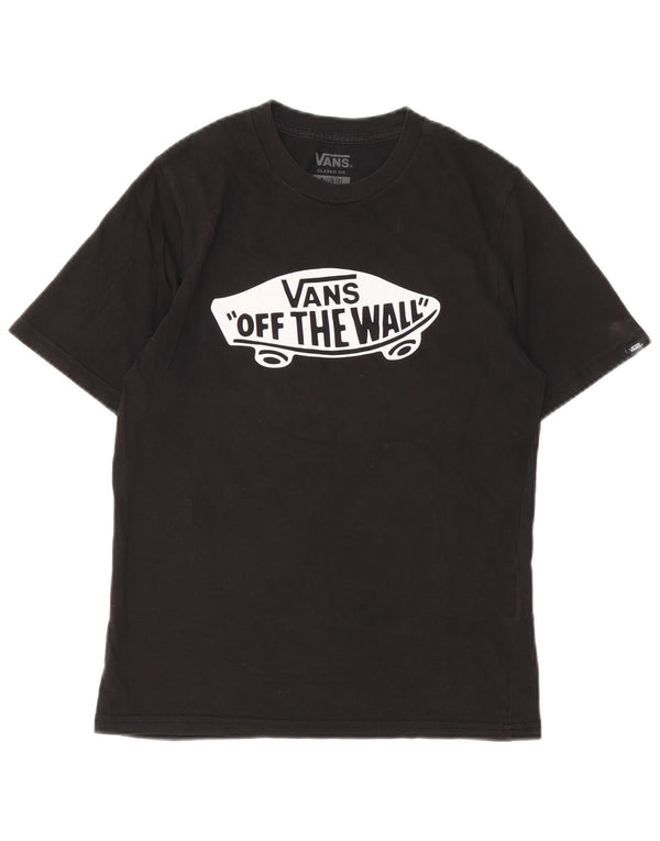 Vans Boys Classic Fit Graphic T-Shirt Top 10-11 Years Medium Black Cotton