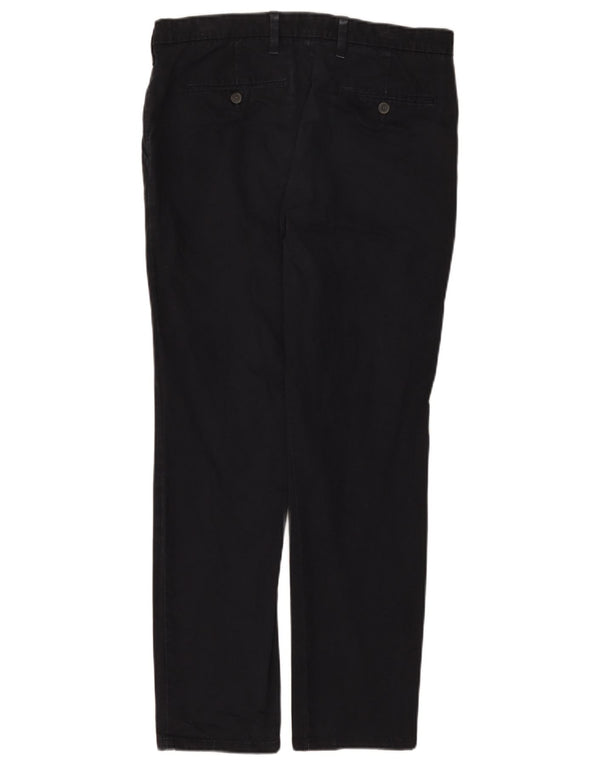 Marks & Spencer Mens Slim Fit Chino Trousers W34 L31 Navy Blue Cotton