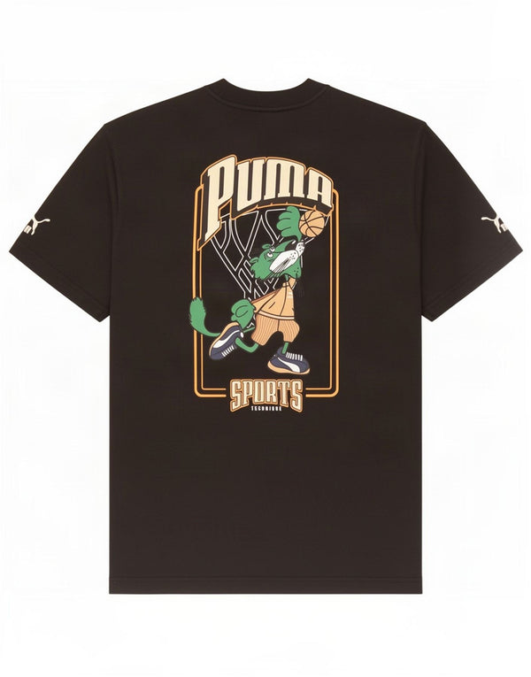 Puma Mens Graphic T-Shirt Top Small Black Cotton