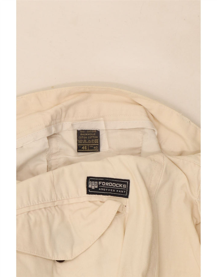 Fordocks Mens Cargo Shorts IT 46 Small W30 Off White Cotton