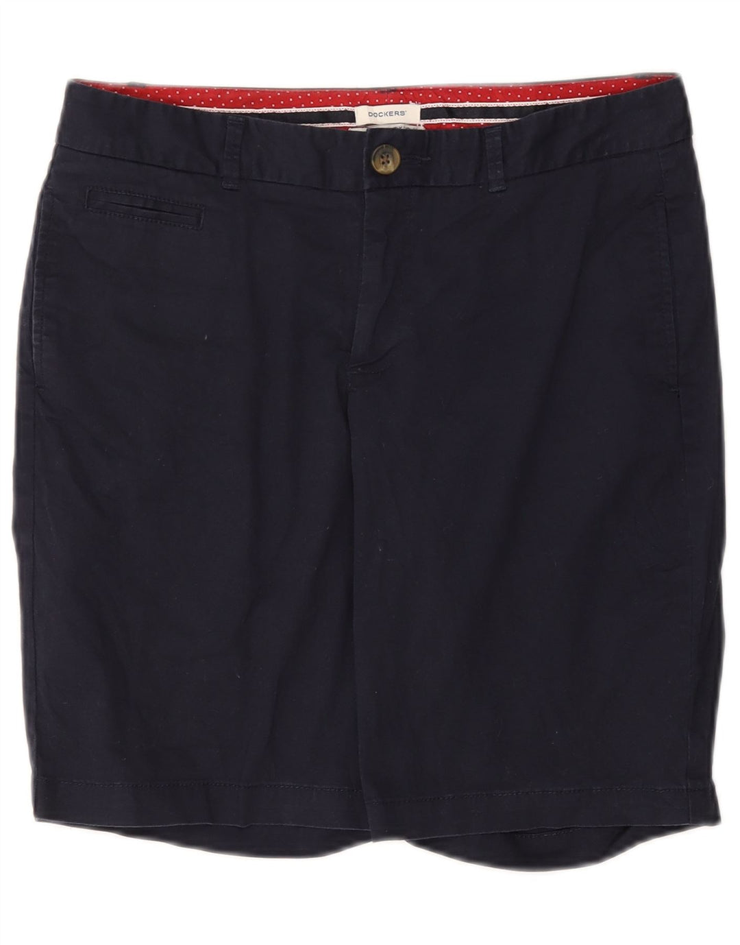 DOCKERS Womens Slightly Curvy Chino Shorts US 6 Medium W30  Navy Blue