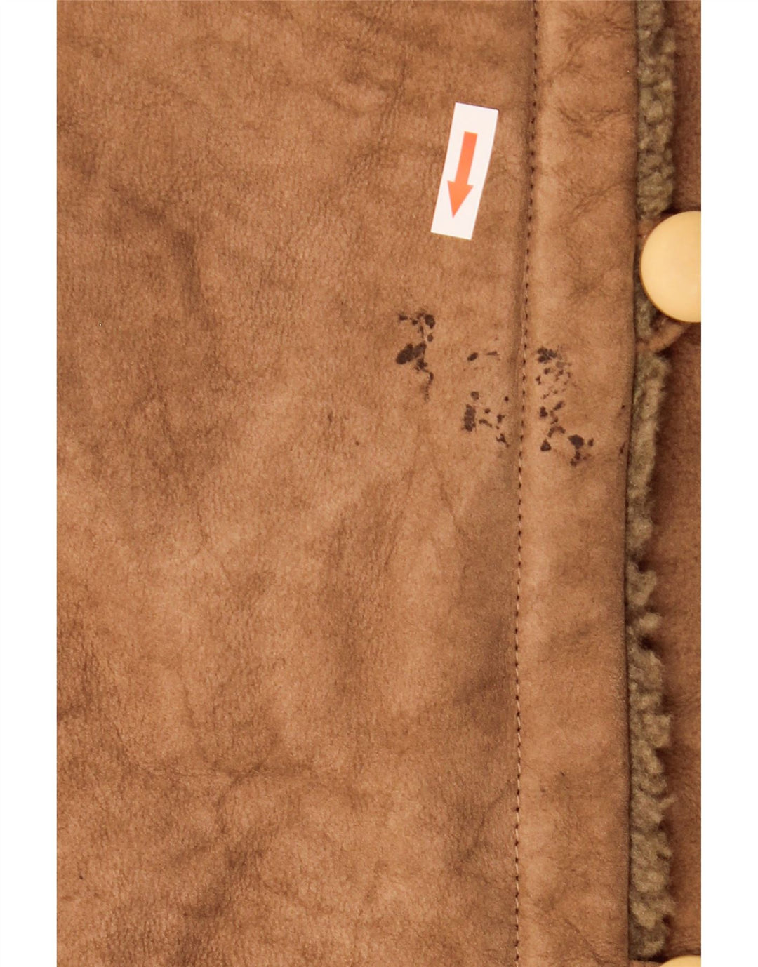 Vintage Womens Shearling Coat IT 44 Medium Brown Leather