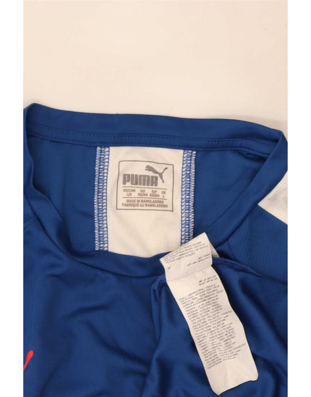 Puma Mens T-Shirt Top Large Blue Colourblock Polyester