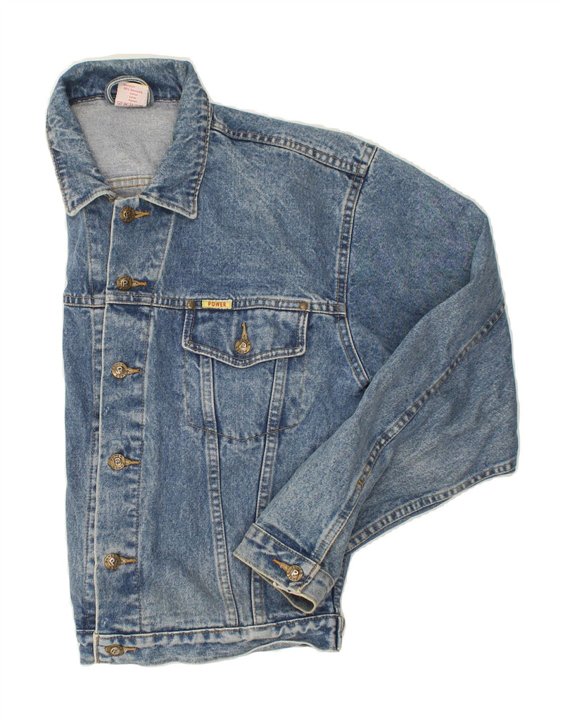 VINTAGE Mens Denim Jacket UK 38 Medium Blue Cotton Vintage Vintage and Second-Hand Vintage from Messina Hembry 