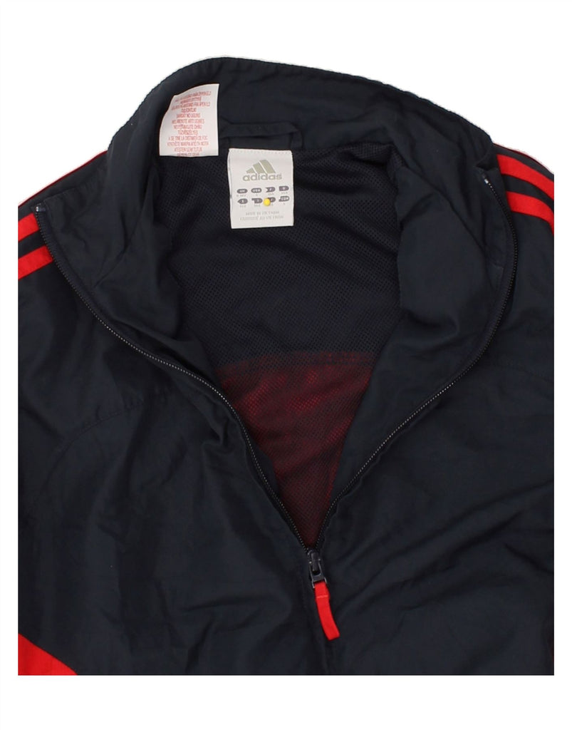 ADIDAS Boys Bomber Jacket 9-10 Years Navy Blue Colourblock Polyester Vintage Adidas and Second-Hand Adidas from Messina Hembry 