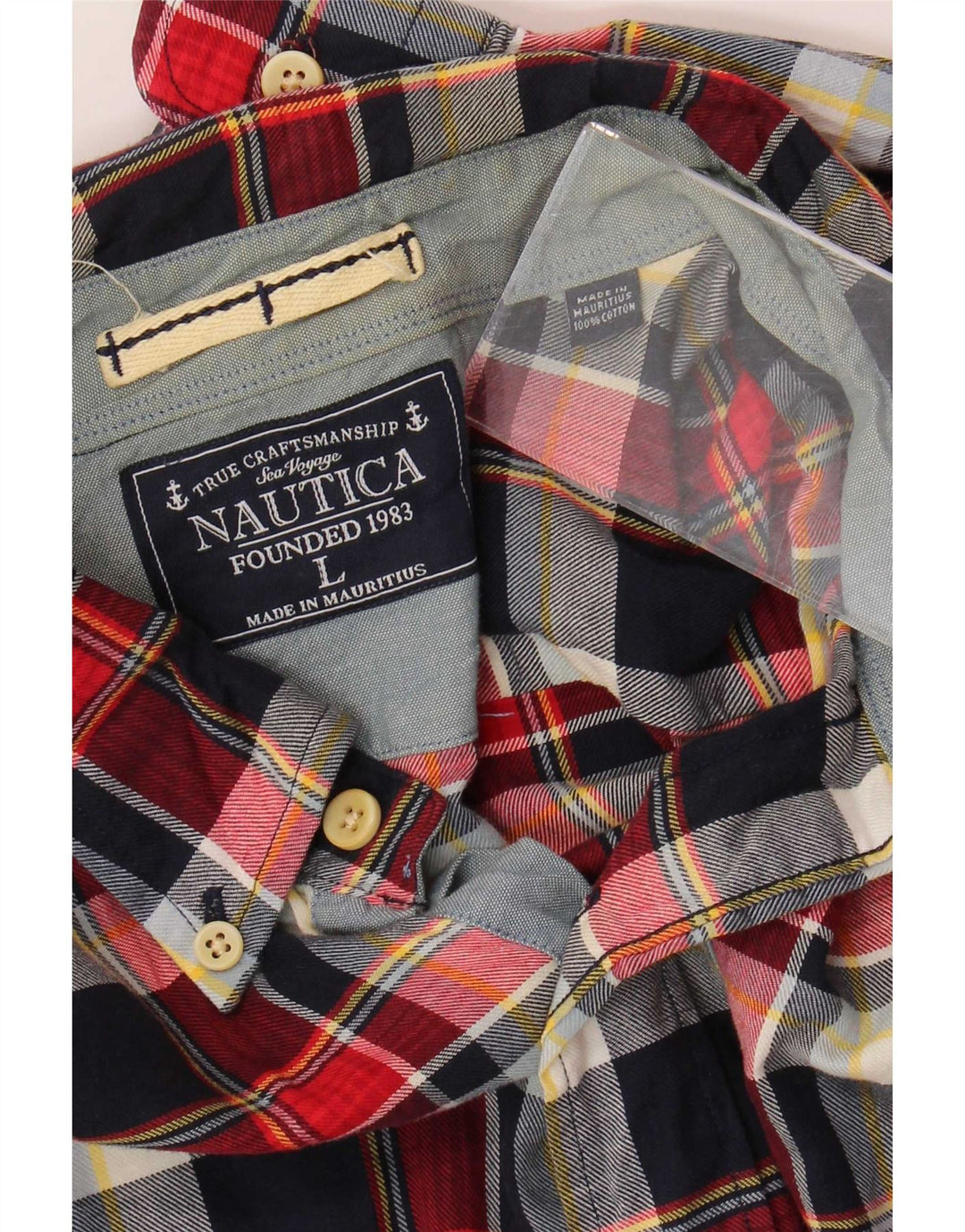 Nautica Mens Flannel Shirt Large Multicoloured Check Cotton