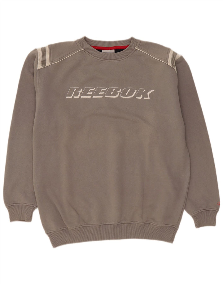 Reebok Mens Graphic Sweatshirt Jumper Medium Grey Cotton