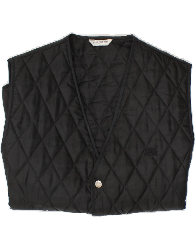 VINTAGE Mens Quilted Gilet UK 38 Medium Black Vintage Vintage and Second-Hand Vintage from Messina Hembry 